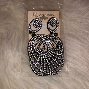 Black rhinestone earrings